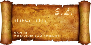 Slifka Lilla névjegykártya